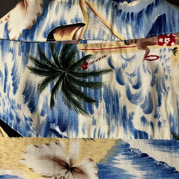 Vintage KY’s Hawaiian Button Up Palm Tree Short Sleeve Shirt XXL 2XL Made in USA - Picture 4 of 9